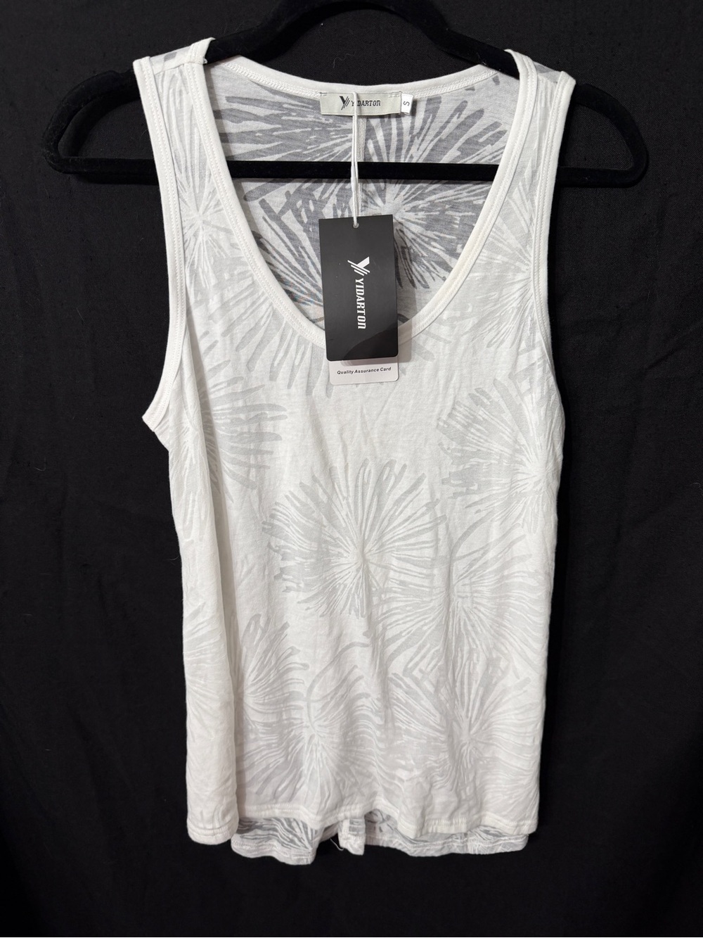 Women’s Yidarton White Sheer Floral Tank Top Small NWT Lightweight Layering